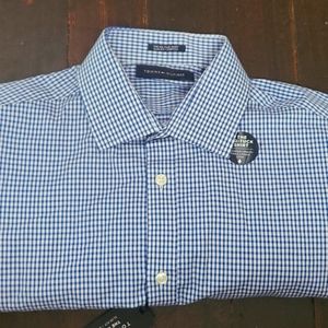 Blue men's dress shirt. Tommy Hilfiger